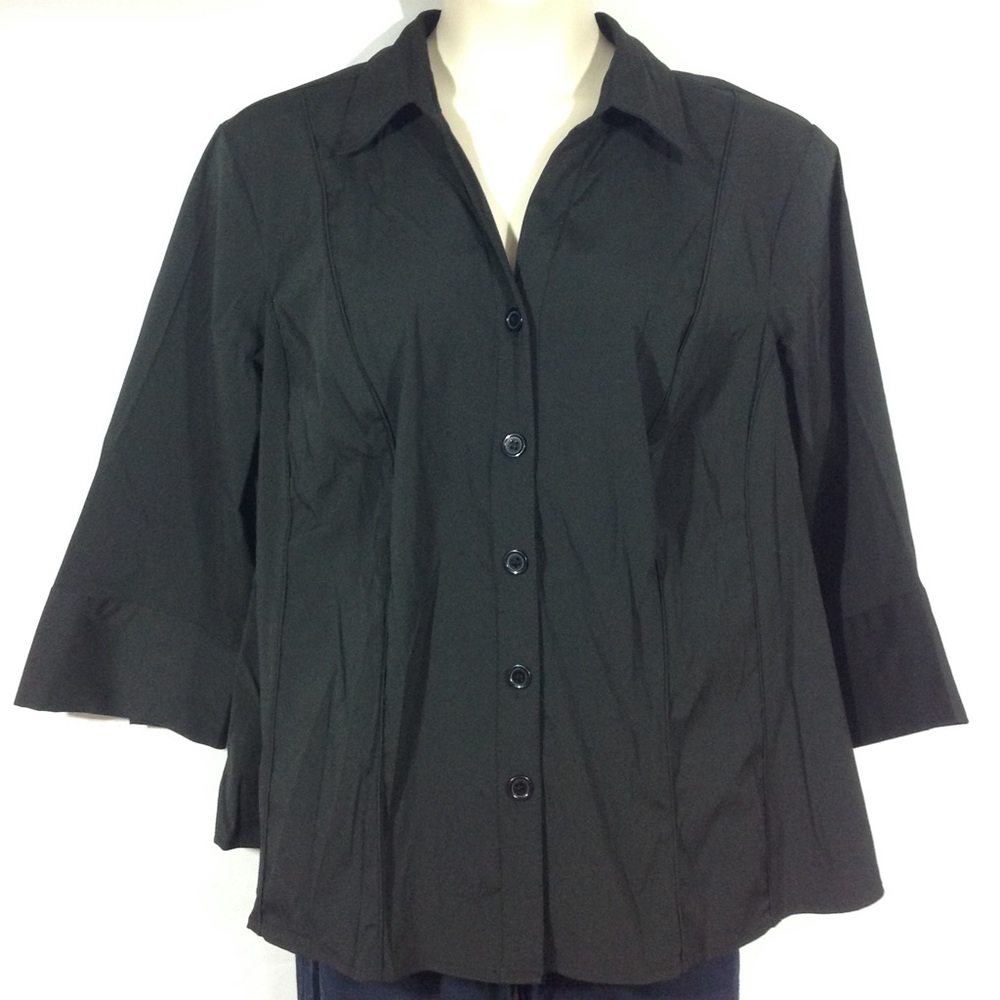 V Neck Button Down By Dressbarn